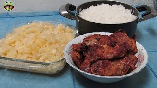 Costillas de cerdo fritas con yuca preparacion nicaraguense [upl. by Asilem]