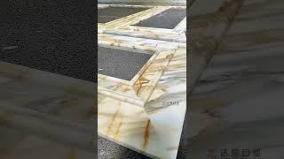 Calacatta Gold Marble Fireplace Surround Mantel Layout [upl. by Yleve329]