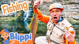 Blippi Goes Fishing Educational Videos for Kids [upl. by Eisdnil209]