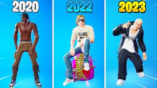 Evolution of All Icon Series Collab Skins and Emotes in Fortnite  Chapter 15 [upl. by Noevad]