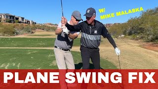 MALASKA SIMPLE WAY TO GET ON PLANE AND FIXING A SHANK golf golftips golfdrills [upl. by Erde]