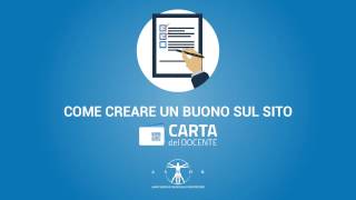 Come creare un buono con la carta del docente [upl. by Anivahs]