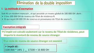 La fiscalité internationale  les méthodes délimination de la double imposition appliquées au Maroc [upl. by Donaugh]