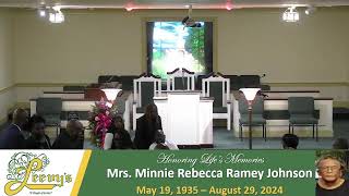 Mrs Minnie Rebecca Ramey Johnson September 7 2024 Leevys Funeral Home [upl. by Elora652]