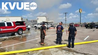 Original Bucees location in Luling Texas catches fire during demolition  Raw video [upl. by Oderfliw]