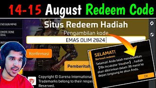 FREE FIRE REDEEM CODE 15 AUGUST 2024  HOW TO USE REDEEM CODE IN FREE FIRE  HOW TO REDEEM AUG TODAY [upl. by Lytton16]