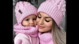 Шапка с Косами Спицами  2019  Cap with knitting needles [upl. by Robison]