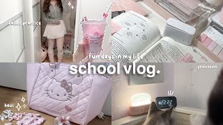 school days in my life🖇️ come with me to school photo booth ballet amp badminton grwm [upl. by Sedicla]