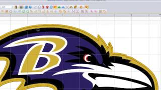 Floriani Total Control  Applique Ravens Logo September Floriani Club [upl. by Oirazan]