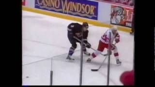 Steve Yzerman no look pass to Nick Lidstrom Game 2 2002 vs Vancouver [upl. by Analaj]