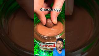 Chocolate and dipped into Nutella  Asmr eating show chocolate satisfying chocolatelog nutella [upl. by Ranger141]