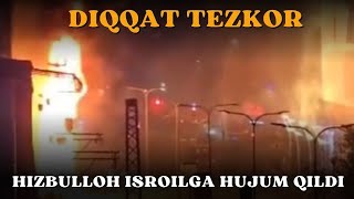 HIZBULLOH ISROILGA RAKETA UCHIRDI TELAVIV MARKAZIDA YONGIN SODIR BOLDI [upl. by Iams]