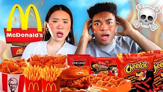 Eating The SPICIEST FOOD From Every FAST FOOD Restaurant [upl. by Vocaay]