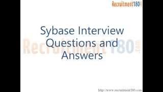 Sybase Interview Questions and Answers [upl. by Mit]