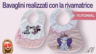 Bavaglini realizzati interamente con la ricamatrice Tutorial facile [upl. by Belinda]