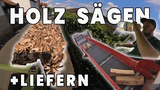 Kundenauftrag  Holz Sägen und Liefern Brennholz [upl. by Maguire907]