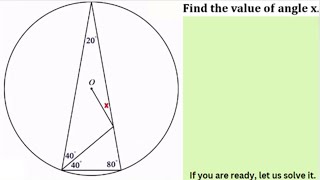 Required To Find The Value Of Angle X In A Triangle Inscribed In A Circle [upl. by Everard]