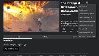 FREE The Strongest Battlegrounds Uncopylocked [upl. by Sadie]