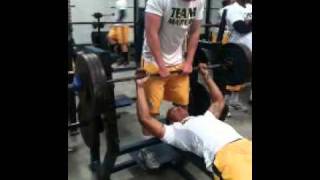 Cal Wide Receiver Marvin Jones 335 lb Bench Warmup [upl. by Dnarud]