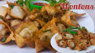 Chicken Wonton Recipe  One bite Mini Chicken Wonton  Ramzan Snack  Iftar Recipe [upl. by Dusa]