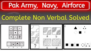 Pak Army Navy Airforce Non Verbal Intelligence Test Tricks  Pma Non Verbal Solved Questions [upl. by Gnuoy]