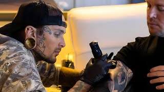 TATTOOING at my Friends GYM [upl. by Nosidam]