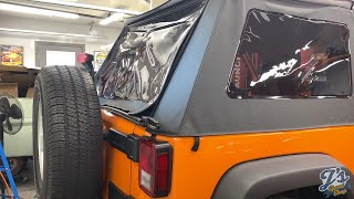 Jeep Wrangler JK Bestop NX Glide Soft Top Installation [upl. by Anwad]