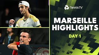 Gasquet Faces Bautista Agut Musetti Shevchenko amp More Feature  Marseille 2024 Highlights Day 1 [upl. by Gerick]