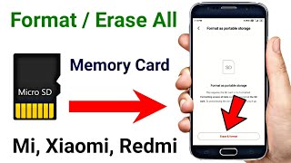 How To Format Memory Card In Mi Phone  SD Card Ko Format Kaise Kare  Erase SD Card [upl. by Yelreveb]