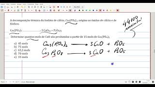 A decomposição térmica do fosfato de cálcio Ca3PO42 origina os óxidos de cálcio e de fósforo [upl. by Anoyek182]