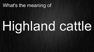 Learn When to Use the Word quotHighland cattlequot Master the Correct Pronunciation [upl. by Eneleahcim]