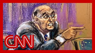 Hes losing it Courtroom sketch artist describes Giulianis behavior inside court [upl. by Ehudd271]