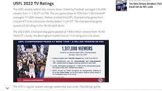 USFL 2022 Championship Game Scores League’s Best TV Rating On FOX Since Opening Week [upl. by Symer887]