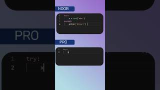 Noob vs Pro in Python Master Exception Handling pythonprogramming [upl. by Nahtnoj]