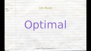 How to pronounce optimal [upl. by Justicz]