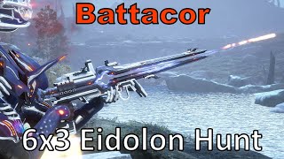 Battacor 6x3 Warframe 18 Eidolons in 1 Night Cycle Unairu Wisp DPS Volt POV [upl. by Bronder]