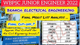 WBPSCJE ElectricalFinal Merit List AnalysisApprox Final Cutoff for the Civil Engg Branch [upl. by Niarbo659]