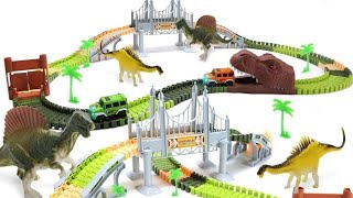 Unboxing EagleStone Dinosaur Race Track Set toys gift [upl. by Ecirted]