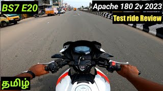 Tvs Apache 180 2vTest reviewBS7 E202023 new modelbelow 15 lakh best family budget biketamil [upl. by Rednal]