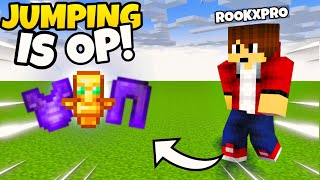 MINECRAFT BUT JUMPING DROPS OP ITEMS [upl. by Line]