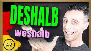 How to use quotdeshalbquot EXPLAINED  Adverb DESHALB erklärt  Learn German A2 [upl. by Ayvid365]