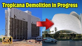 Tropicana Casino Demolition in Progress in Las Vegas [upl. by Kory]