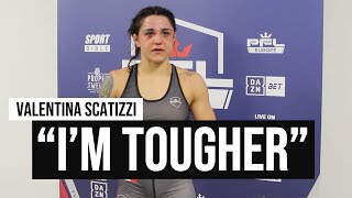 Valentina Scatizzi reacts to her PFL Europe 1 split decision win against Lizzy Gevers [upl. by Ettigirb]