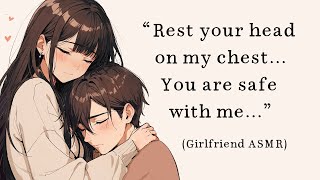 ASMR Falling asleep on your girlfriends chest anxietynightmarescomfortheartbeat soundsF4M [upl. by Iinden]