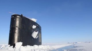 USS Hartford SSN 768 surfaces at the Arctic circle for ICEX 2016 [upl. by Tempest822]