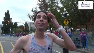 Cam Levins interview at 2023 Royal Victoria Half Marathon [upl. by Siesser]