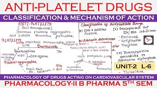 Antiplatelet Drugs  Pharmacology of Antiplatelet Drugs  PharmacologyII  Unit2 L6 [upl. by Trueman54]