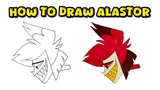 How to Draw Alastor from Hazbin Hotel – Overlords of Hell Drawing Tutorial [upl. by Enixam]