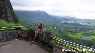 NUUANU PALI LOOKOUT  KANEOHE  OAHU  HAWAII [upl. by Coltun]