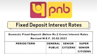 pnb fixed deposit interest rates 2023  pnb FD interest 2023 pnbfd2023 pnbfdinterest2023 pnbfd [upl. by Terryl943]